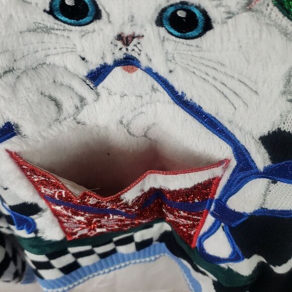 Blizzard Bay Women's Large Trippy Cat Ugly Christmas Sweater - Picture 3 of 11